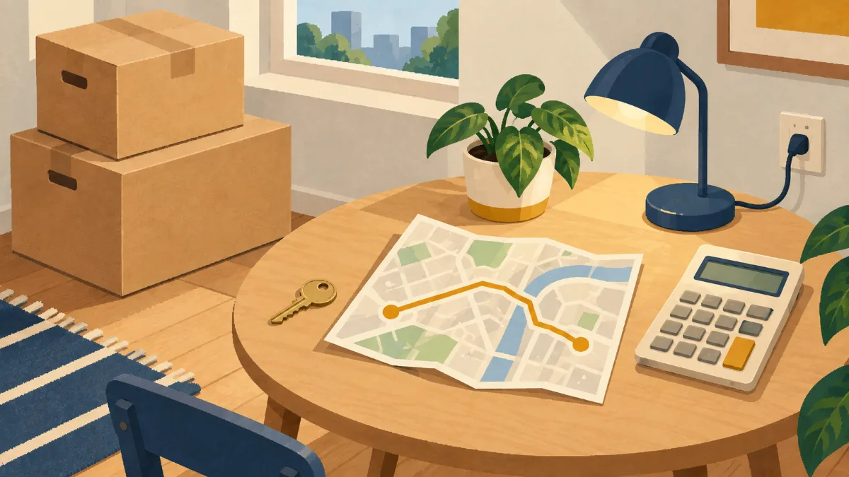 Conceptual illustration of planning housing and everyday costs.